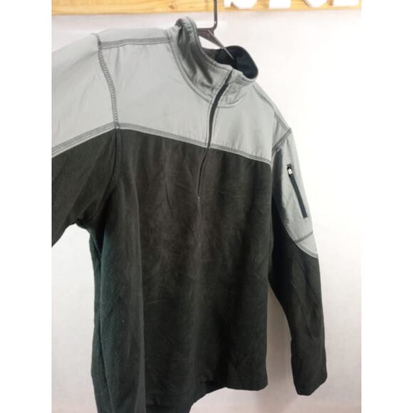 Starter Men's Track Jacket Y2K Polar Black Gray 1/4 Zip Pockets Logo Size Large - Picture 4 of 8